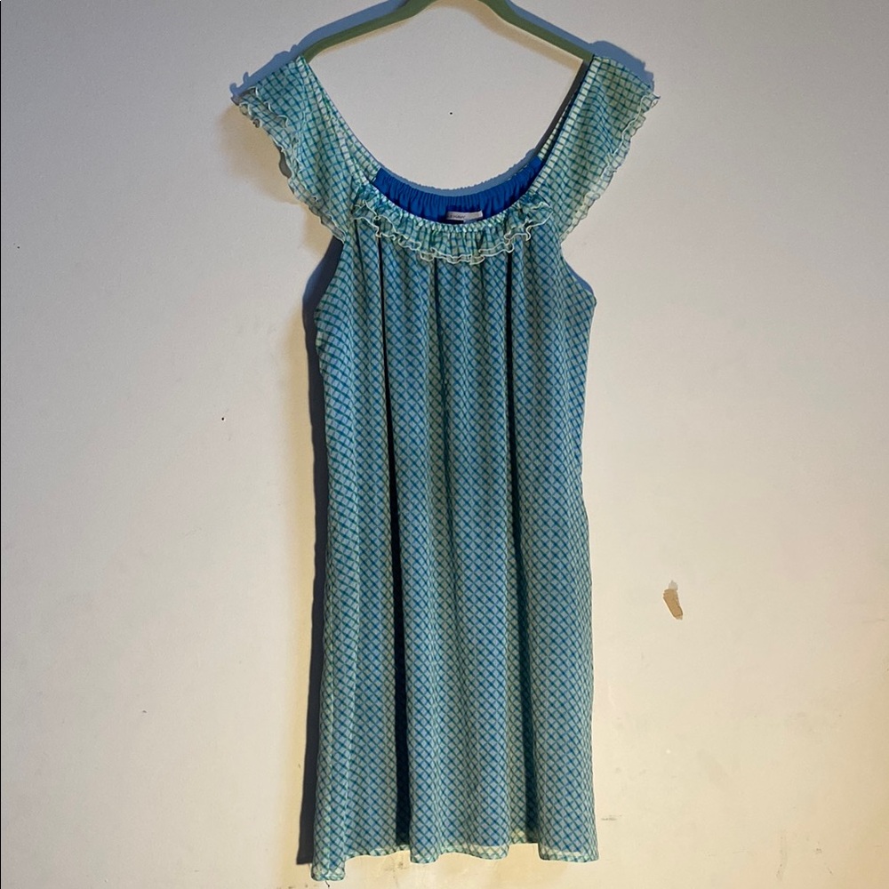 Old Navy Blue and White Midi Dress